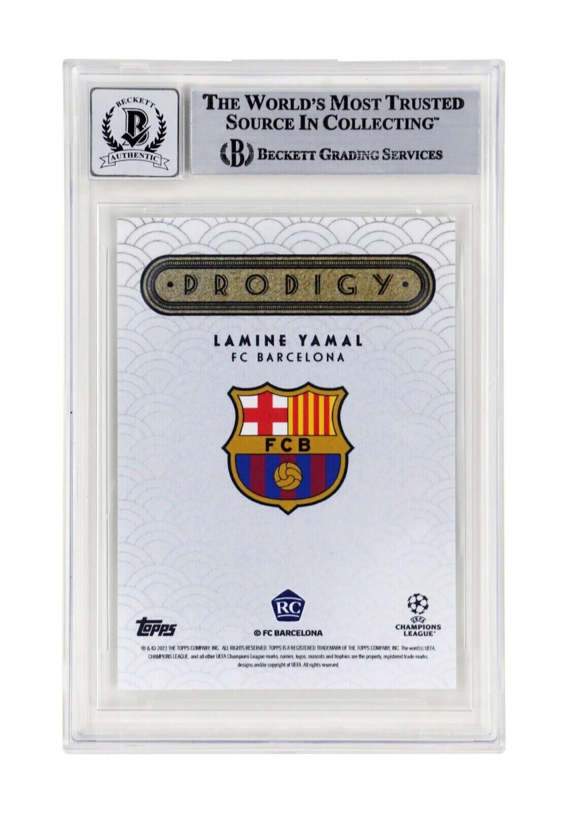Lamine Yamal Signed 2023-24 Topps Deco UCC Prodigy Rookie – BGS Autograph 10